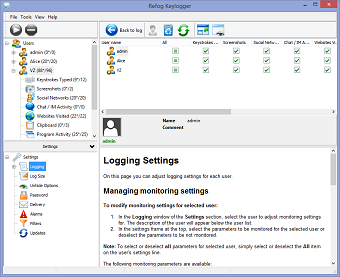 Logging settings